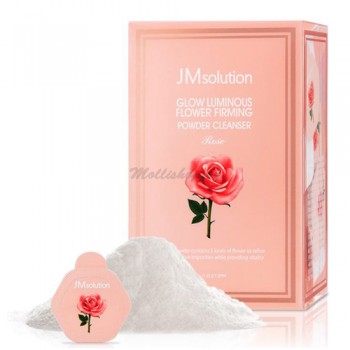 Энзимная пудра для сияния кожи с розовой водой JM Solution Glow Luminious Flower Firming Powder Cleanser Rose