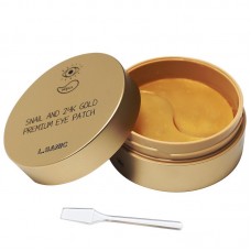 Гидрогелевые патчи с золотом и муцином улитки L’SANIC Snail And 24K Gold Premium Eye Patch
