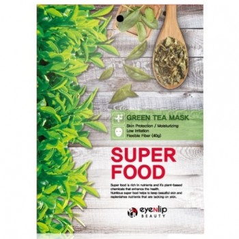 Тканевая маска для лица с зеленым чаем EYENLIP Super Food Green tea mask