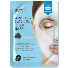 Кислородная маска с древесным углем Detoxifying Black O2 Bubble Mask Charcoal Eyenlip 
