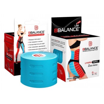 Перфорированный тейп для тела BB LYMPH TAPE™ 5 см × 5 м хлопок голубой Перфорированный тейп для тела BB LYMPH TAPE™ 5 см × 5 м хлопок голубой