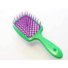 Щетка для волос зеленая с фиолетовыми зубчиками Janeke Superbrush Green
