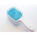 Расческа для волос белая с голубыми зубчиками Janeke Superbrush White Turquoise
