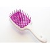 Расческа для волос белая с фиолетовыми зубчиками Janeke Superbrush White Fuxia
