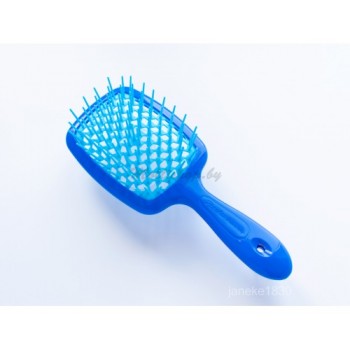 Расческа для волос ярко синий с голубыми зубчиками зубчиками Janeke Superbrush