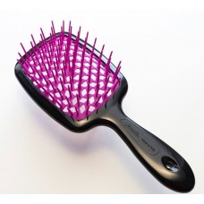 Расческа для волос черная с малиновыми зубчиками Janeke Superbrush Fuxia