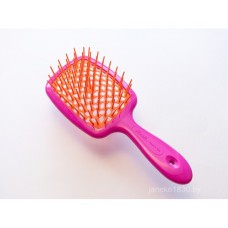Расческа для волос малиновофиолетовая с оранжевыми зубчиками Janeke Superbrush