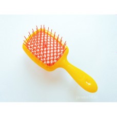 Расческа для волос желтая с оранжевыми зубчиками Janeke Superbrush Yellow