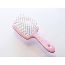 Расческа для волос нежно-розовая с белыми зубчиками Janeke Superbrush Pink