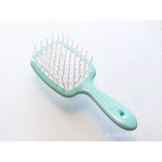 Расческа для волос мятная с белыми зубчиками Janeke Superbrush Turquoise