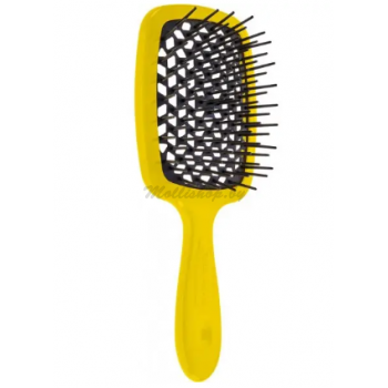 РАСЧЁСКА черная жёлтая JANEKE SUPERBRUSH WITH SOFT MOULDED TIPS