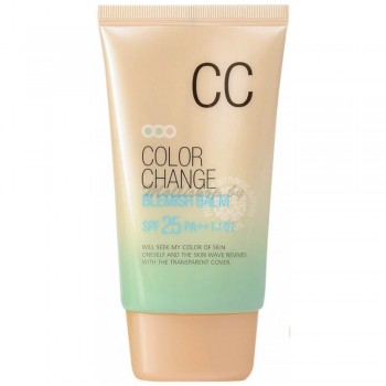 Матирующий СС-крем с цветовыми капсулами Welcos Lotus Color Change Blemish Balm SPF25 PA++