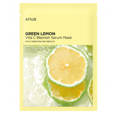 Осветляющая тканевая маска с зелёным лимоном Anua Green Lemon Vita C Blemish Serum Mask