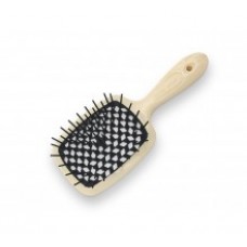  Расчёска для волос слоновая кость с черными зубчиками Janeke Superbrush 