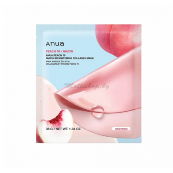 Осветляющая гидрогелевая маска с персиком Anua Peach 70 Niacin Brightening Collagen Mask 38г