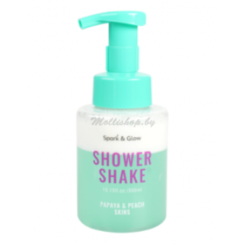 Гель-шейк для душа с ароматом папайи и персика - Shower shake papaya&peach skins Spark&Glow 300мл