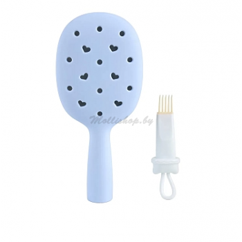 Расческа массажная для волос с отверстиями для джиббитсов, голубая / Croks Massage Hair Brush Blue