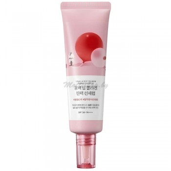 Солнцезащитная сыворотка Round Lab Camellia Deep Collagen Firming Sun Serum SPF50+ PA++++